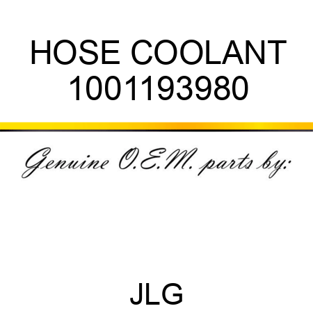 HOSE COOLANT 1001193980
