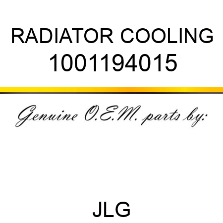 RADIATOR COOLING 1001194015