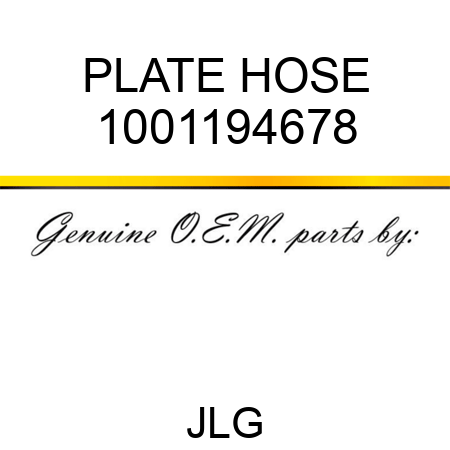 PLATE HOSE 1001194678