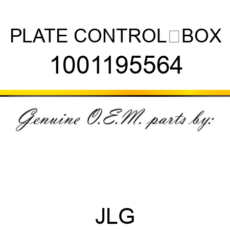 PLATE CONTROL�BOX 1001195564