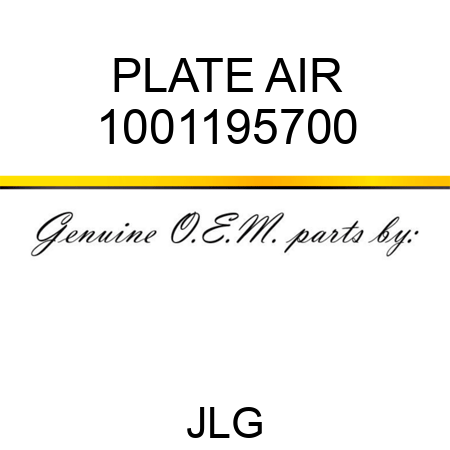 PLATE AIR 1001195700