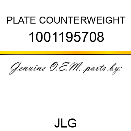 PLATE COUNTERWEIGHT 1001195708