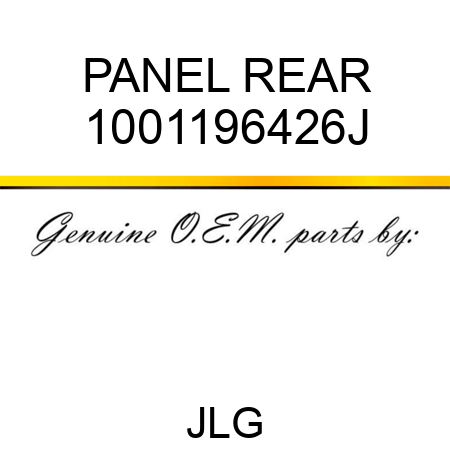 PANEL REAR 1001196426J