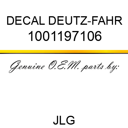 DECAL DEUTZ-FAHR 1001197106