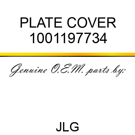 PLATE COVER 1001197734