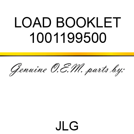 LOAD BOOKLET 1001199500