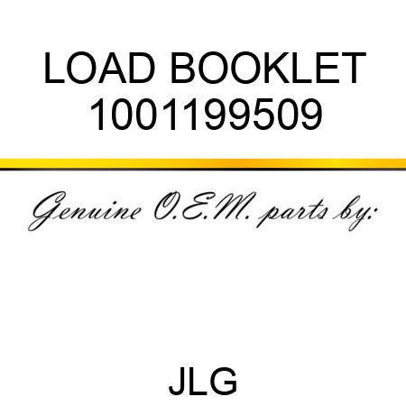 LOAD BOOKLET 1001199509
