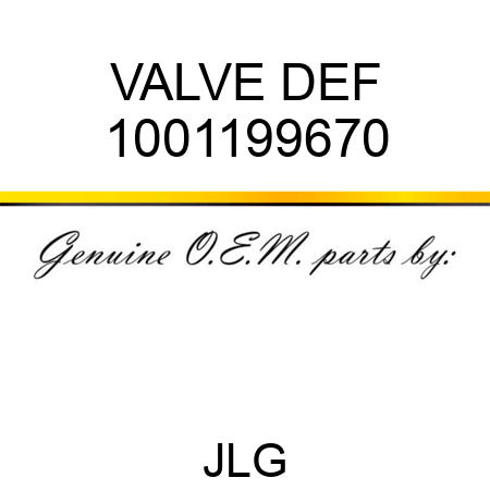 VALVE DEF 1001199670