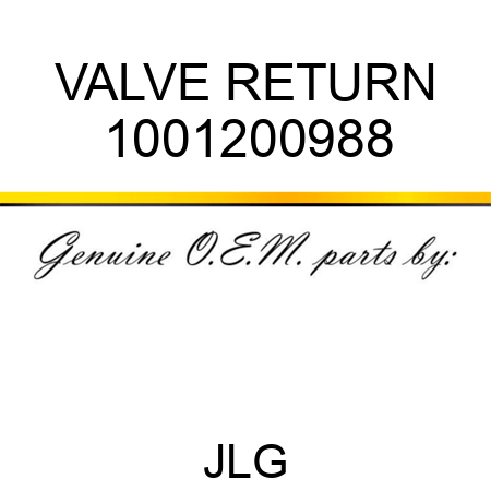 VALVE RETURN 1001200988