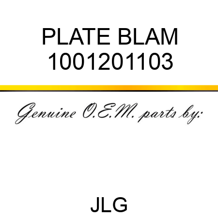 PLATE BLAM 1001201103