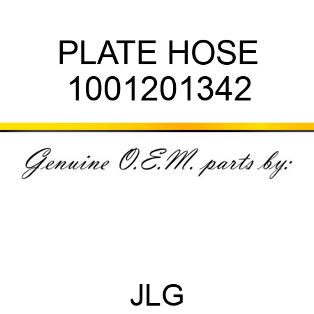PLATE HOSE 1001201342