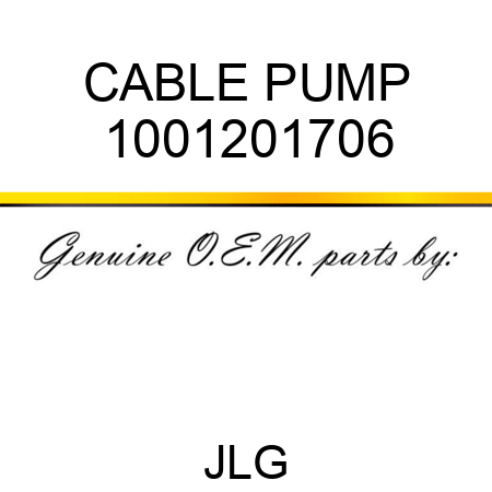 CABLE PUMP 1001201706