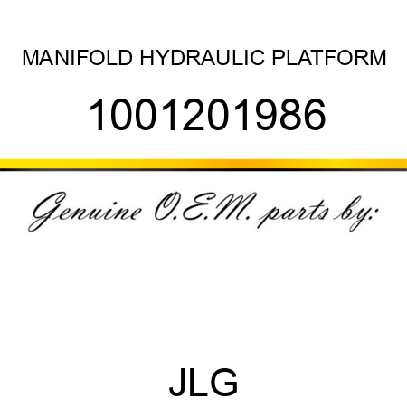 MANIFOLD HYDRAULIC PLATFORM 1001201986