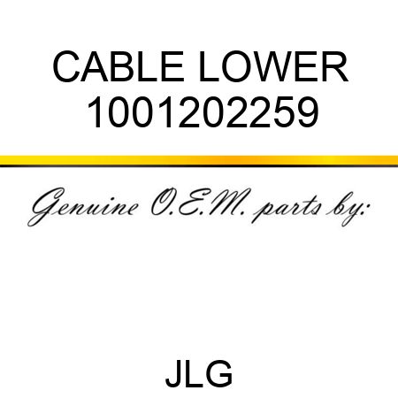 CABLE LOWER 1001202259