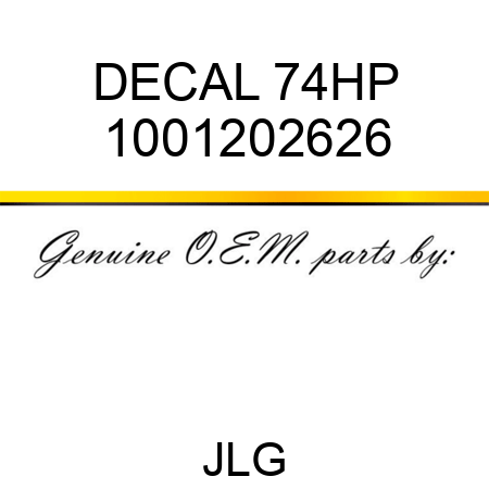 DECAL 74HP 1001202626
