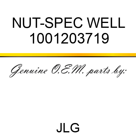 NUT-SPEC WELL 1001203719