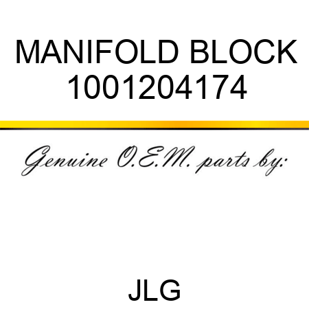 MANIFOLD BLOCK 1001204174