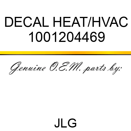 DECAL HEAT/HVAC 1001204469