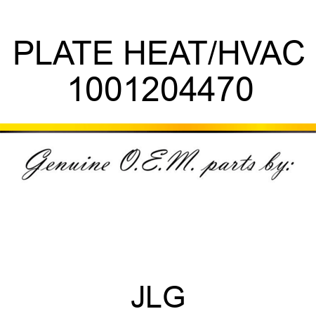PLATE HEAT/HVAC 1001204470