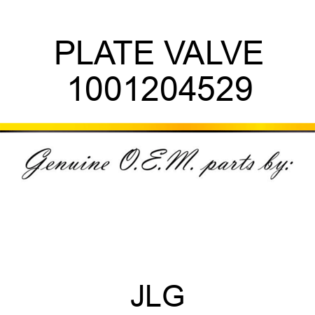 PLATE VALVE 1001204529