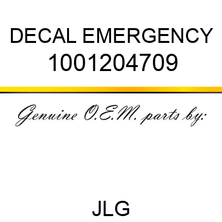 DECAL EMERGENCY 1001204709