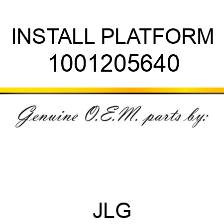 INSTALL PLATFORM 1001205640