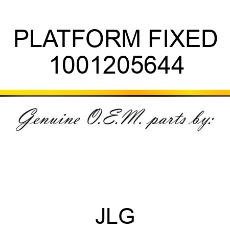 PLATFORM FIXED 1001205644