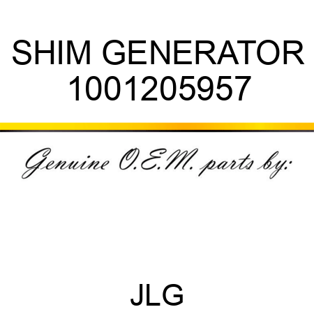 SHIM GENERATOR 1001205957