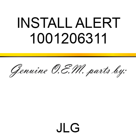 INSTALL ALERT 1001206311