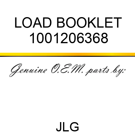 LOAD BOOKLET 1001206368