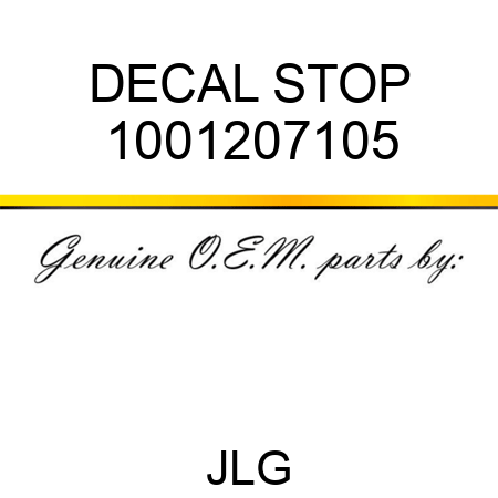 DECAL STOP 1001207105