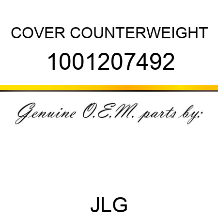 COVER COUNTERWEIGHT 1001207492