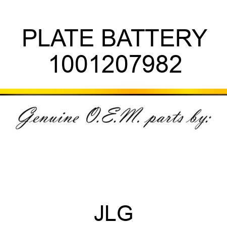 PLATE BATTERY 1001207982