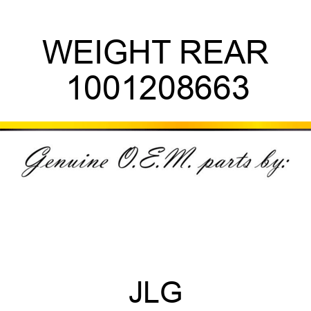 WEIGHT REAR 1001208663