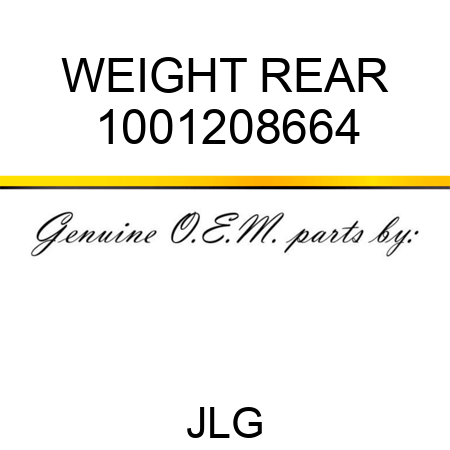 WEIGHT REAR 1001208664