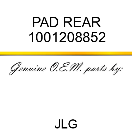 PAD REAR 1001208852