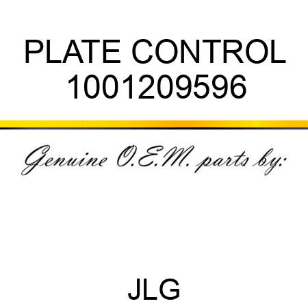 PLATE CONTROL 1001209596