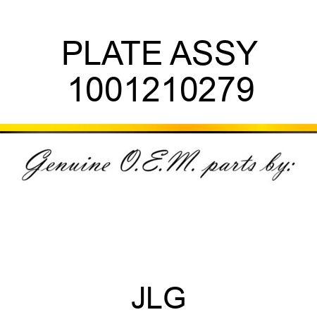 PLATE ASSY 1001210279
