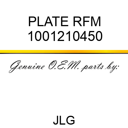 PLATE RFM 1001210450