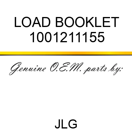 LOAD BOOKLET 1001211155