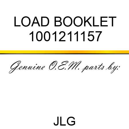 LOAD BOOKLET 1001211157