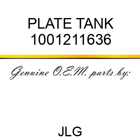 PLATE TANK 1001211636