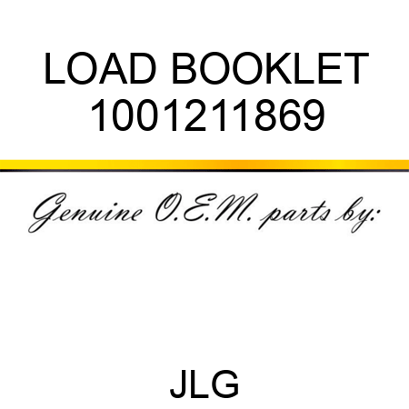 LOAD BOOKLET 1001211869