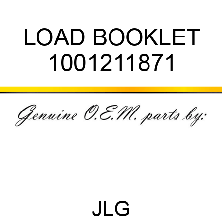 LOAD BOOKLET 1001211871
