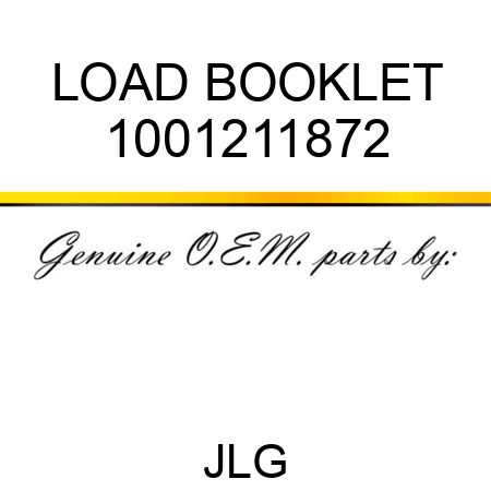 LOAD BOOKLET 1001211872