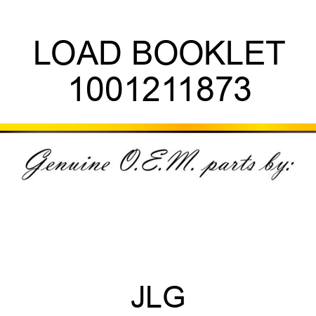LOAD BOOKLET 1001211873