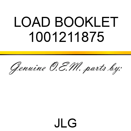LOAD BOOKLET 1001211875