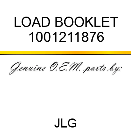 LOAD BOOKLET 1001211876