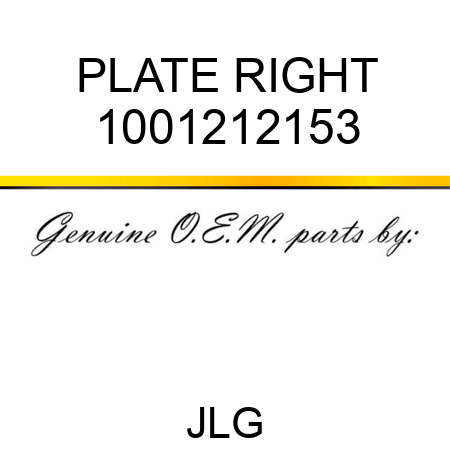 PLATE RIGHT 1001212153
