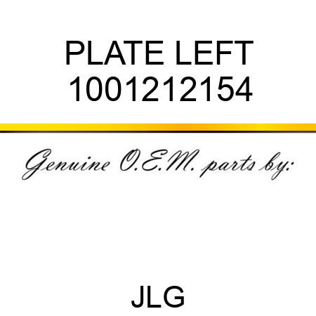PLATE LEFT 1001212154